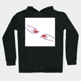 Reaching out! ( blue and red) Hoodie